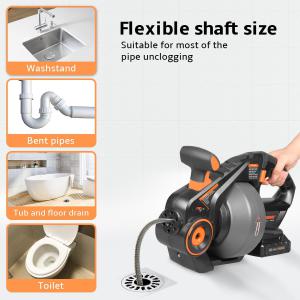 18 V csőtisztító spirál, 7,6 m lefolyótisztító spirál, WC, fürdőszoba és mosdó lefolyócsövek duguláselhárításához (akkumulátorral együtt).