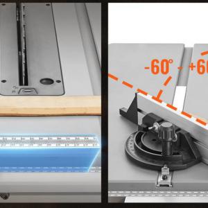 1800 W-os asztali körfűrész – nagy teljesítményű elektromos vágógép 625 mm kapacitással, precíz kereszt- és ferde vágásokhoz