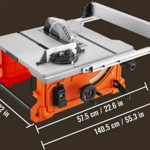 1800 W-os asztali körfűrész – nagy teljesítményű elektromos vágógép 625 mm kapacitással, precíz kereszt- és ferde vágásokhoz