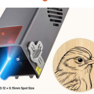 20 W-os lézergravírozó és vágógép burkolattal – 300 × 300 mm munkaterület, 7000 mm/perc gravírozási sebesség,