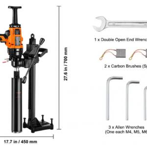 2000 W Gyémánt Magfúró Állvánnyal – Ø20–160 mm Fúrási Átmérő, Max. 160 mm Magfúrás