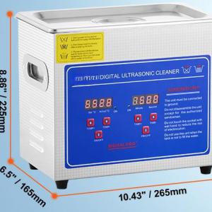 3 literes, 40 kHz-es ultrahangos tisztítógép ékszerekhez, alkatrészekhez és sterilizáláshoz
