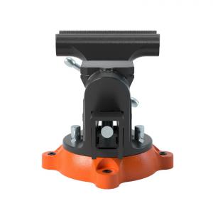 360°-ban forgatható műhely-satu 15,2 cm pofaszélességgel, nagy üllőfelülettel és többfunkciós befogással