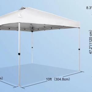 3x3 m Pop-up sátor – Összecsukható rendezvénysátor hordozótáskával, homokzsákokkal és UV-védelemmel (szürke)