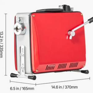 400 W-os Elektromos Lefolyó- és Csőtisztító Gép Készlet – 20 m, 5 m és 0,4 m Kábelekkel, 6 Cserélhető Vágófejjel, 50–110 mm Átmérőjű Csövekhez