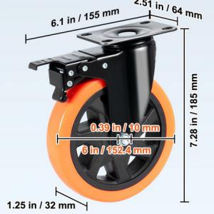 4db görgő, biztonsági retesszel 15,24 cm