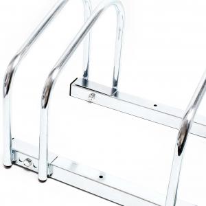 5 férőhelyes acél kerékpártároló padlóra rögzíthető kivitelben – 1305 × 320 × 265 mm, szürke