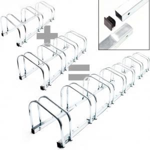 5 férőhelyes acél kerékpártároló padlóra rögzíthető kivitelben – 1305 × 320 × 265 mm, szürke