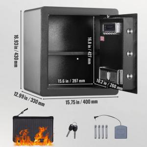 51 literes acél páncélszekrény digitális billentyűzettel és 2 biztonsági kulccsal (40 × 33 × 43 cm)