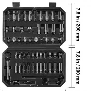 55 darabos 1/4" dugókulcs készlet