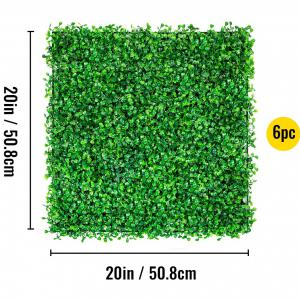 6db zöld műcserjelevél-kerítés dekorfal puszpáng  50 x 50 cm  (1,5 m2)