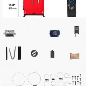 8 kW-os dízel állófűtés 12–24 V DC tápellátással – alacsony fogyasztás, ≥90% hatásfok, távirányítós és LCD vezérlés, járművekhez és mobil alkalmazásokhoz