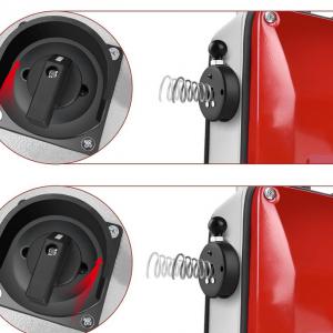 850 W elektromos csőtisztító gép 21 m (Ø22 mm), 14,5 m (Ø16 mm) és 5 m (Ø10 mm) spirállal, 20–200 mm csőátmérőhöz, 12 tisztítófejjel, 450 ford./perc