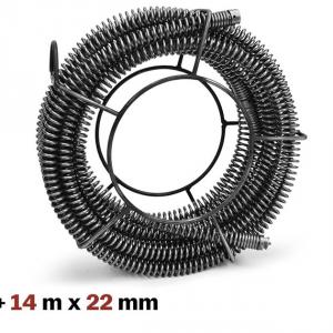850 W elektromos csőtisztító gép 21 m (Ø22 mm), 14,5 m (Ø16 mm) és 5 m (Ø10 mm) spirállal, 20–200 mm csőátmérőhöz, 12 tisztítófejjel, 450 ford./perc
