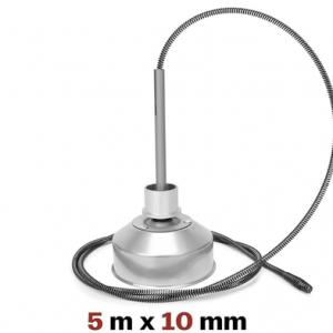 850 W-os elektromos csőtisztító gép, csőgörény 20–200 mm átmérőjű lefolyócsövekhez, Ø22 mm-es, Ø16 mm-es és Ø10 mm-es spirállal, 12 tisztítófejjel