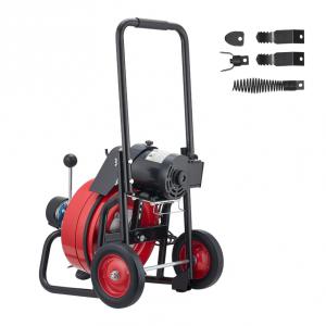 850 W-os elektromos csőtisztító gép spirálokkal és 12 tisztítófejjel, 20–200 mm-es csövekhez