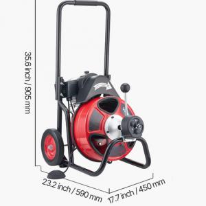 850 W-os elektromos csőtisztító gép spirálokkal és 12 tisztítófejjel, 20–200 mm-es csövekhez