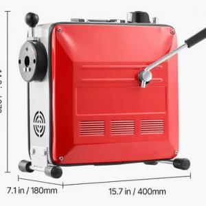 850 W-os elektromos lefolyó- és csőtisztító gép, Ø 50–200 mm, acélrugós kábelekkel és 11 vágófejjel