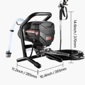 Álló  650 W-os festékszóró – 206 bar elektromos rendszer hosszabbító rúddal és tisztítókészlettel beltéri/kültéri felületekhez