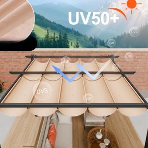 Alumínium pergola elhúzható napernyővel 3x3m bézs színben