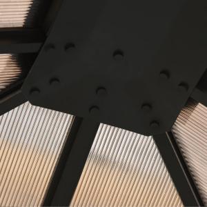 Alumínium pergola pavilon polikarbonát tetővel és függönyökkel, 300 × 400 × 260 cm, szürke