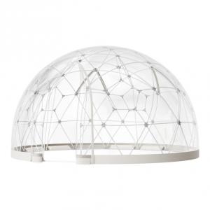 Átlátszó buboréksátor, kerti iglu-, kupola- és gömbsátor 4,6 m átmérővel, 10–14 személyes kivitelben, 360°-os panorámával, vízálló PVC borítással és időjárásálló szerkezettel