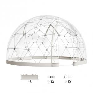 Átlátszó buboréksátor, kerti iglu- és kupolasátor 2,9 × 1,73 m, 2–4 személyes kivitelben, 360°-os panorámával, vízálló PVC borítással és időjárásálló szerkezettel