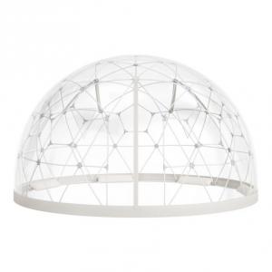 Átlátszó buboréksátor, kerti iglu- és kupolasátor 2,9 × 1,73 m, 2–4 személyes kivitelben, 360°-os panorámával, vízálló PVC borítással és időjárásálló szerkezettel
