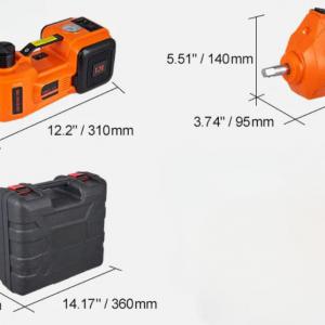 Autóemelő kompresszorral 5 tonnás 12 V, 180 W-os csavarkulcs, 155–450 mm emelési tartomány,