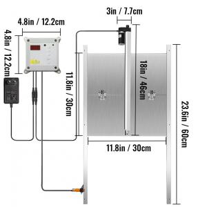 Automata csirkeól ajtónyitó fényérzékelővel és időzítővel, távirányítós  12V 66W