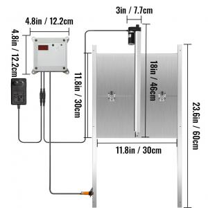 Automata Csirkeól, tyúkól Ajtó Nyitó, időzítővel, fényérzékelővel  12V, 66W