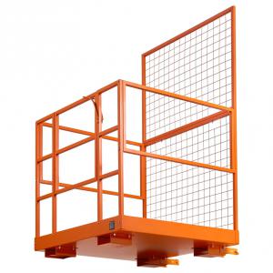 Biztonsági ketrec villástargoncához, anyagmozgató platform, kapuva 122 × 115 cm, 635kg teherbírás