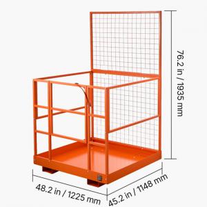 Biztonsági ketrec villástargoncához, anyagmozgató platform, kapuva 122 × 115 cm, 635kg teherbírás
