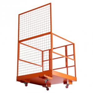 Biztonsági ketrec villástargoncához, anyagmozgató platform, kapuval, kerékkel  104x920 cm 544 kg teherbírás