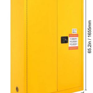 Biztonsági tárolószekrény – 109×46×166 cm, acél, 2 polc