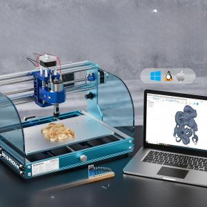 CNC asztali marógép – végálláskapcsolókkal, vészleállítóval és alumínium Z-tengellyel (284×180×40 mm munkatér)