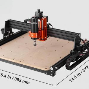 CNC marógép 300 W – 3 tengelyes GRBL vezérlésű gravírozó és marókészlet, 400 × 400 × 60 mm munkaterülettel fa, akril, MDF, PVC és műanyag megmunkálásához