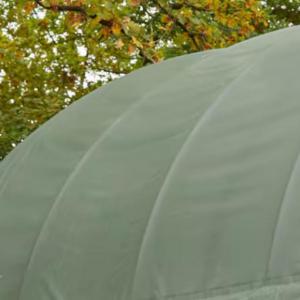 Csarnoksátor mezőgazdasági termény tároló sátor 9,15x12m ponyva extra erős PVC sötétzöld, statikai csomaggal (109,80 m²)