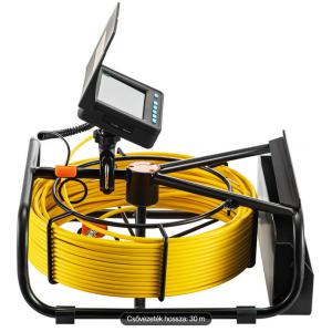 Csatornavizsgáló csőkamera készlet – 30 m félmerev kábel, 16 GB SD-kártya, 10,9 cm (4,3”) LCD kijelzővel