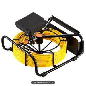 Csatornavizsgáló csőkamera készlet – 30 m félmerev kábel, 16 GB SD-kártya, 10,9 cm (4,3”) LCD kijelzővel