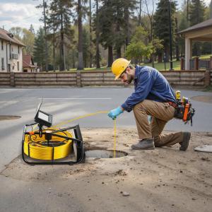 Csatornavizsgáló csőkamera készlet – 50 m félmerev kábel, 16 GB SD-kártya, 10,9 cm (4,3”) LCD kijelzővel