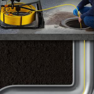 Csatornavizsgáló csőkamera készlet – 50 m félmerev kábel, 16 GB SD-kártya, 10,9 cm (4,3”) LCD kijelzővel