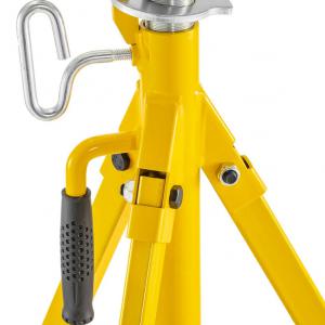 Csőemelő állvány csőtartartó bak magasságállítással (81–149 cm), görgős fejjel, 1130 kg teherbírással
