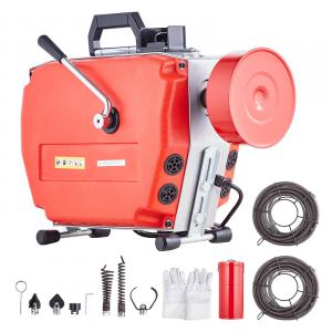 Csőtisztító gép ipari lefolyótisztító duguláselhárító gép motor 420W  (48–150 mm) átmérőjű csövekhez, 22mm-es spirállal