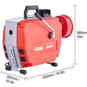 Csőtisztító gép ipari lefolyótisztító duguláselhárító gép motor 420W  (48–150 mm) átmérőjű csövekhez, 22mm-es spirállal
