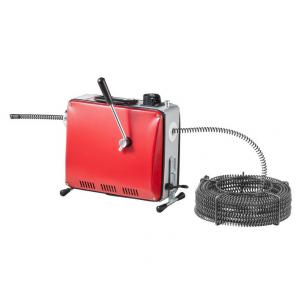 Csőtisztító gép lefolyótisztító duguláselhárító gép motor 390 W, Ø 50–110 mm, 6 vágófej, rugós kábelek: 8 m×9,5 mm / 12 m×16 mm / 4,5 m×16 mm