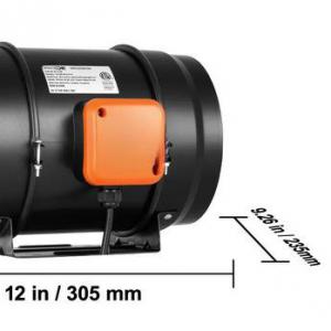 Csőventilátor 1370 m³/h légszállítással, 68 W teljesítménnyel, automatizált hőmérséklet- és páratartalom-szabályozással