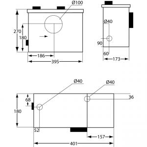Darálós WC szennyvíz szivattyú háztartási szennyvízátemelő 600W