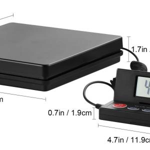 Digitális szállítási mérleg – 10 g–50 kg mérési tartomány, ±2 g pontosság, 25 × 25 cm mérőfelület, összecsukható LCD kijelző, AC/DC tápellátás