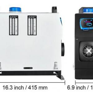 Dízel légfűtő 5–8 kW (12 V) – kompakt állófűtő távirányítóval és piros LCD vezérléssel